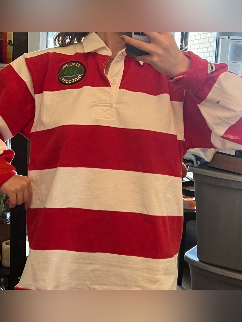 Explore Outdoors Stripe Polo Shirt - Red & White